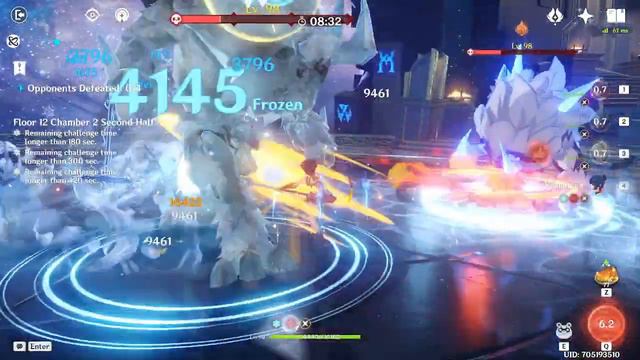Ayaka Freeze x Rosaria National - Genshin Impact Abyss 3.2 - Floor 12 9 stars смотреть онлайн