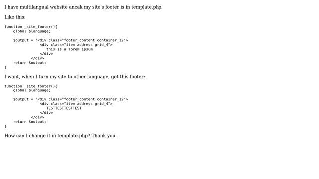 Drupal: Change texts according to other language in template.php смотреть онлайн