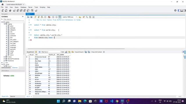 Join two tables from different databases on MySQL смотреть онлайн