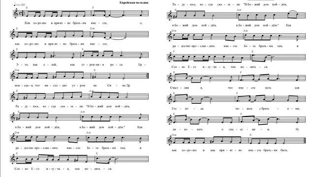 Как хорошо и приятно братьям вместе. Ноты. (Behold, how good and how pleasant) смотреть онлайн