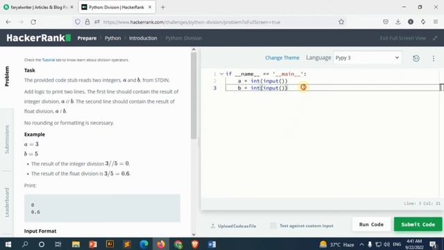 python Division | HackerRank Problem | Python Solution смотреть онлайн