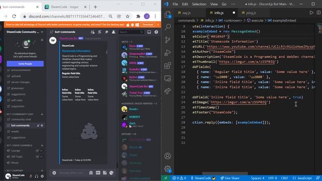 Making a Discord Bot with Discord.js (Part 18: Embeds) смотреть онлайн