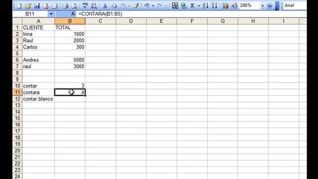 Excel 2003 formulas: contar, contara y contar.blanco - www.ofimaticaparatorpes.com смотреть онлайн