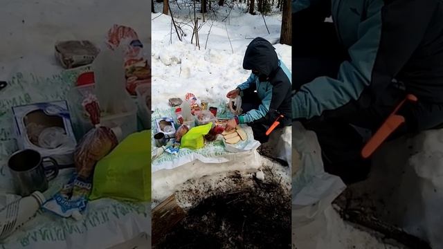 2й день экстримальной ночёвки в лесу... #россия #природа #отдых #поход #зимнийлес.mp4