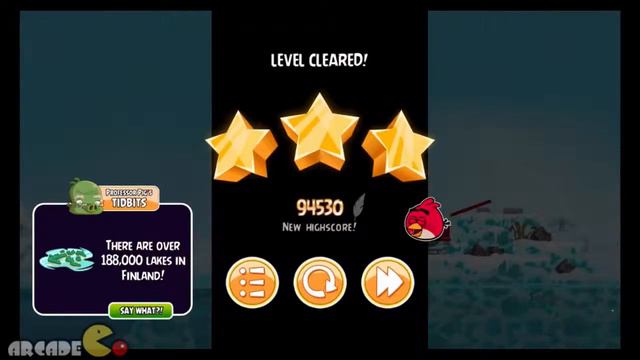 Angry Birds Seasons On Finn Ice 1 7 Walkthrough 3 Star смотреть онлайн