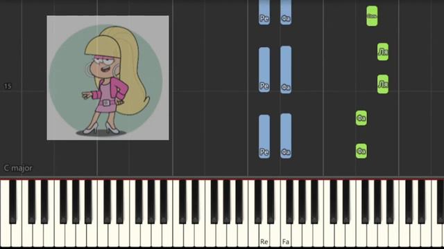 Гравити Фолз ИГРАТЬ ЛЕГКО на пианино / Gravity Falls piano смотреть онлайн