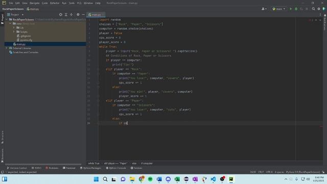Rock Paper Scissors game created with Python смотреть онлайн