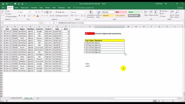 Top 5 using "RANK" and using Pivot table смотреть онлайн