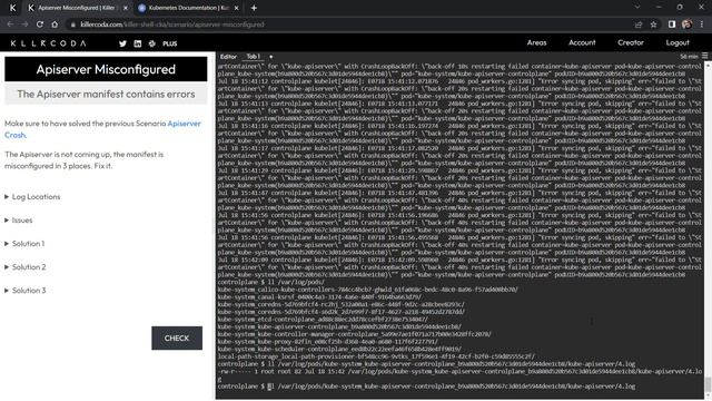 Apiserver Misconfigured - Killer Shell CKA Killercoda Solution смотреть онлайн