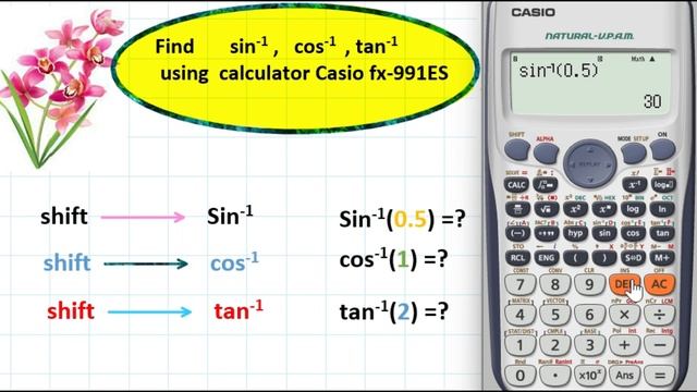 Find Arcsin Arccos Arctan Using Calculator Casio  Fx-991ES