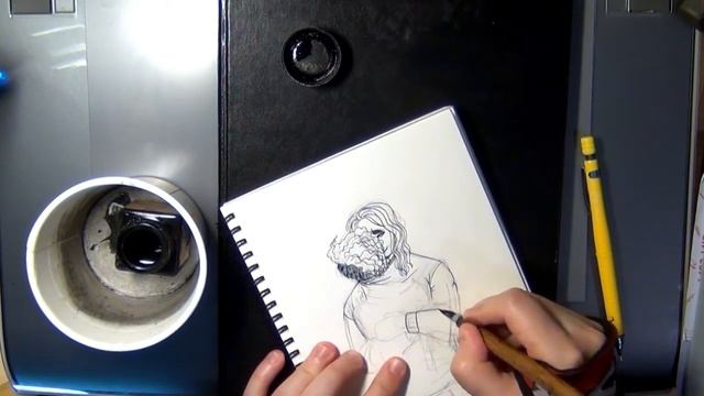 Sharing a sweater - Drawing/Inking process video смотреть онлайн
