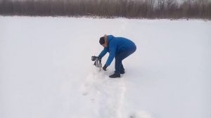 шуруповерт + редуктор от стартера ваз для ледобура испытания часть 2