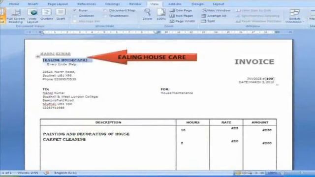 how to use Invoice template In Word 2007 смотреть онлайн