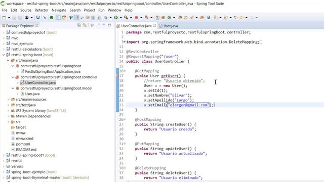 Cómo retornar un Objeto Java en peticiones tipo GET en servicios RESTful con Spring Boot смотреть онлайн