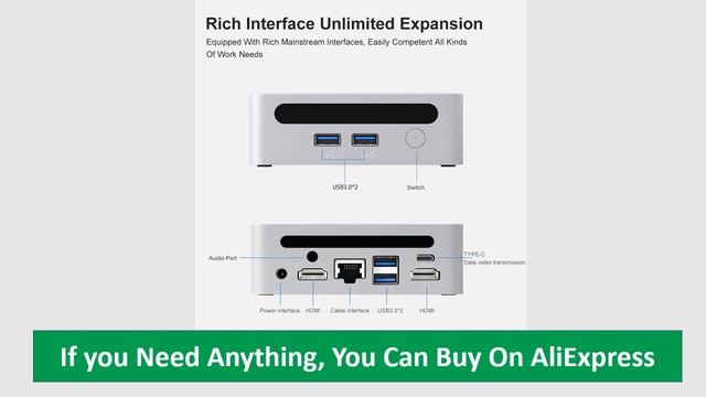 GenMachine Mini PC Ren7000 7530U AMD Ryzen5 7530U Mini Computer смотреть онлайн