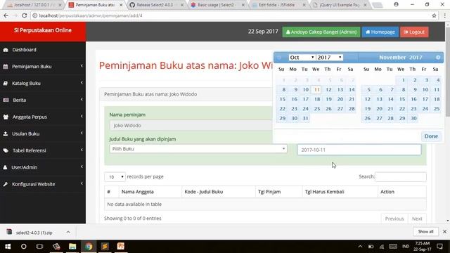 Sesi 17 Peminjaman Buku SI Perpustakaan dengan Codegniter смотреть онлайн