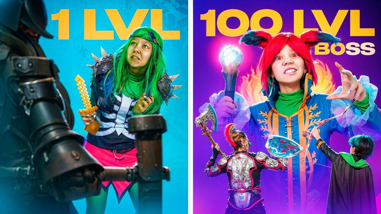 From Weakest (NOOB) Monster to Video Game Boss! Game in real life смотреть онлайн