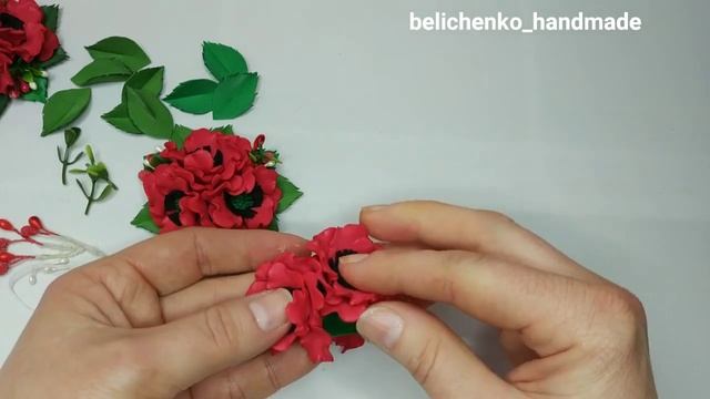 Мак из фоамирана для начинающих. Нарядные резиночки с цветами. Цветы из фоамирана смотреть онлайн
