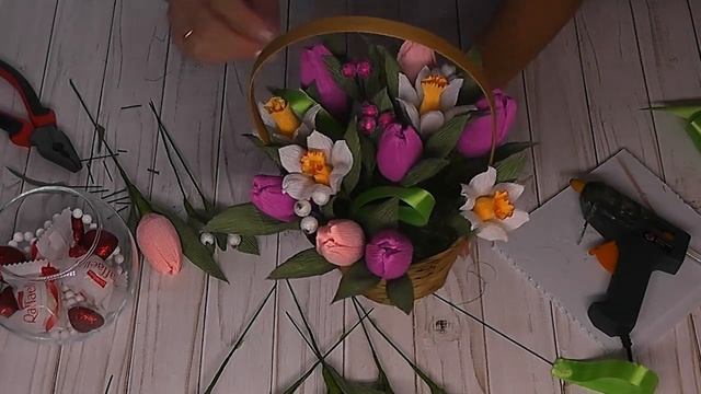 Мастер-класс корзина из тюльпанов и нарциссов смотреть онлайн