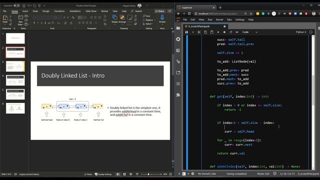 Leetcode 707 : Doubly LinkedList Python смотреть онлайн