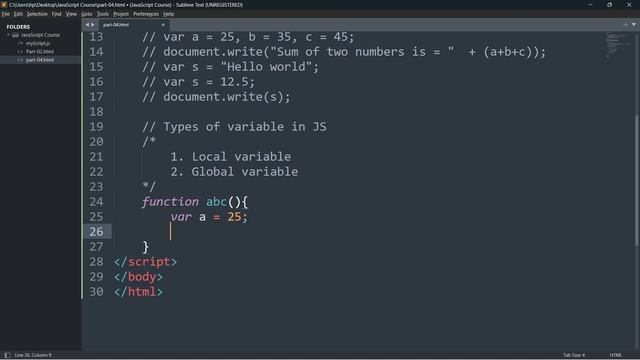 JavaScript tutorial for beginners in Hindi 2023 | Variables in JavaScript (Part-04) смотреть онлайн