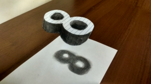 Классный трюк с рисованием 3D на бумаге.