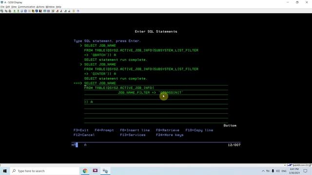 How to check if a batch job is active in a subsystem using SQL смотреть онлайн