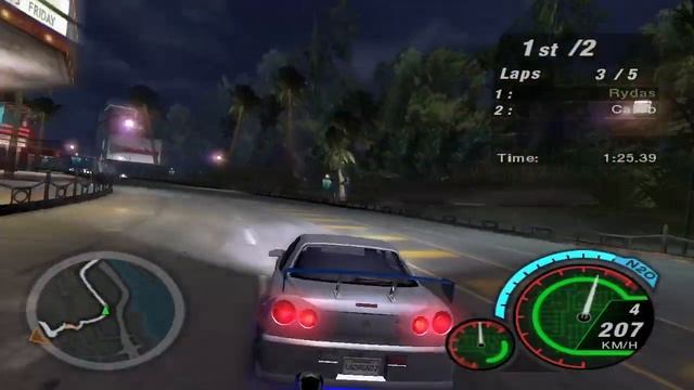 Beat Caleb With Nissan Skyline R34 Brian O'Connor (Need For Speed Underground 2) смотреть онлайн