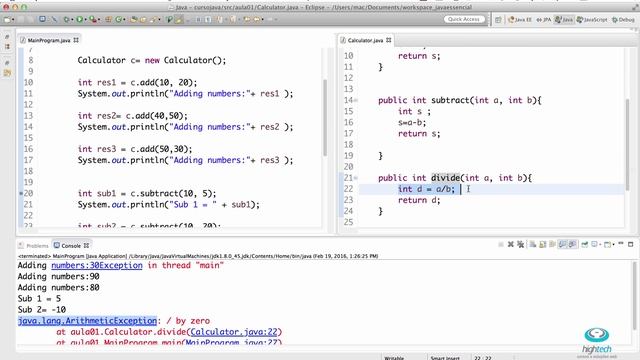 Aula 14 - Divisão por Zero e ArithmeticException e Resto da divisão com operador % смотреть онлайн