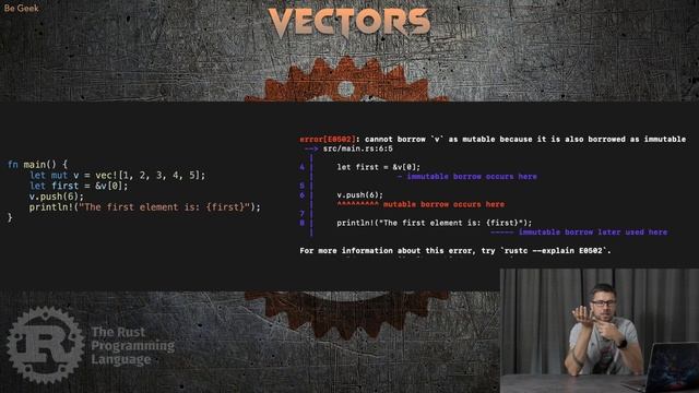[RUST] Векторы (vectors) в языке программирования Rust. смотреть онлайн
