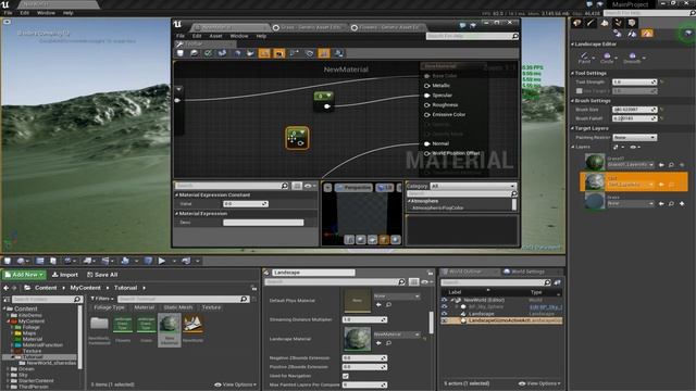 Unreal Engine 4.16.1 - Простой автоматический материал | Настройки