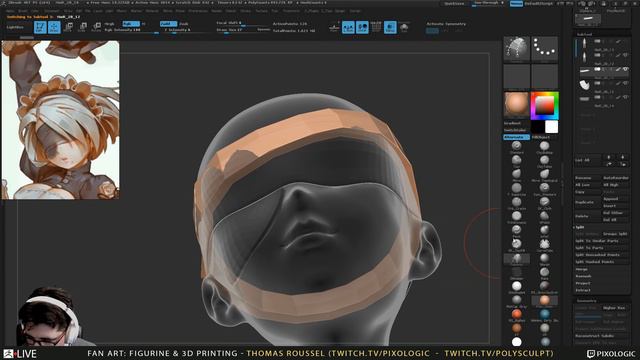 2B from NieR Automata #2 (Part 1): Proportions, Eyeband & Hair - Fan Art sculpting with ZBrush смотреть онлайн