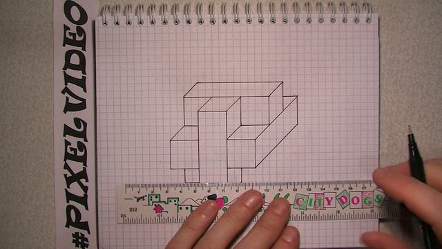 РИСУНКИ ПО КЛЕТОЧКАМ / 3D КРЕСТ ОБЪЕМНЫЙ РИСУНОК ПО КЛЕТОЧКАМ #pixelvideo смотреть онлайн
