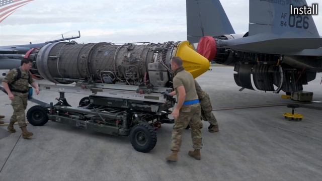 Maintaining the Powerful 200,000 Horsepower F-15 Engines - Removal, Install, etc. смотреть онлайн