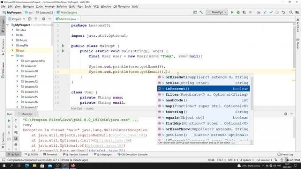 Java - урок 59.1 (класс Optional (isPresent, ofNulleble, orElse). Защита от NullPointerException)