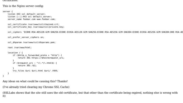 Webmasters: Trouble replacing old SSL certificate on Nginx смотреть онлайн