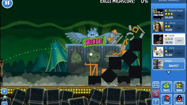 Angry Birds Friends Green Day level 12 eagle смотреть онлайн