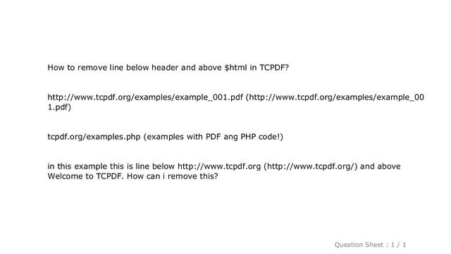 HTML : How to remove line below header and above $html in TCPDF? смотреть онлайн