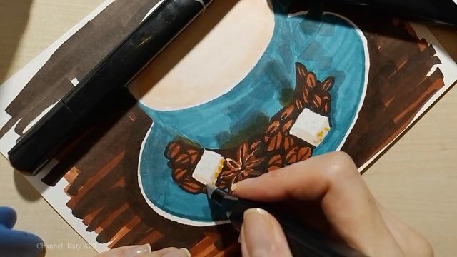 РИСУЮ - чашку кофе МАРКЕРАМИ TOUCH | A cup of coffee смотреть онлайн