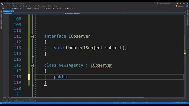 C# Observer Pattern Example смотреть онлайн