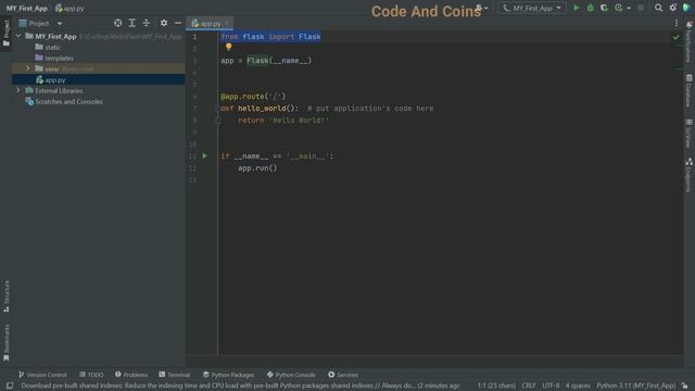 Creating Your First Flask App in PyCharm смотреть онлайн