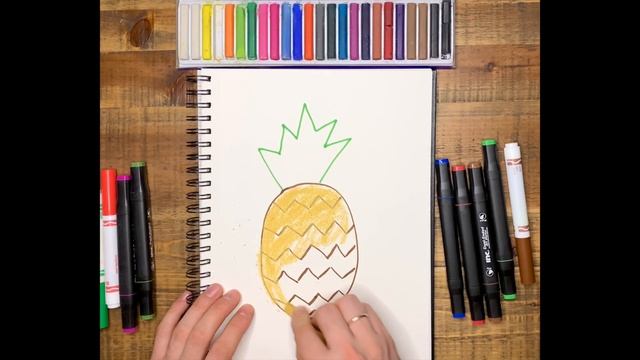 Урок рисования для детей от 3 лет. Рисуем Ананас! смотреть онлайн