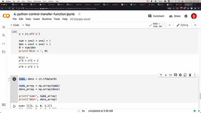 Get Numerator and Denominator of a Transfer Function in Python with Control Module смотреть онлайн