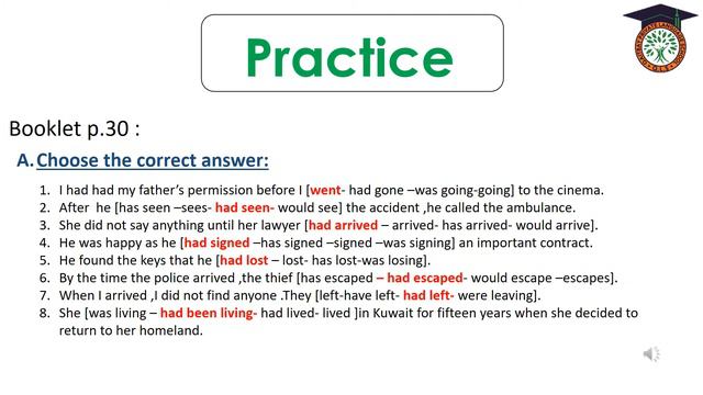 2nd prep Grammar past prefect & past perfect continuous смотреть онлайн