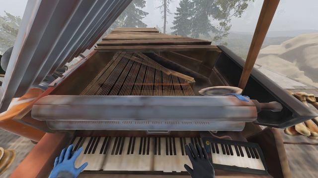 Playing minecraft music on the rust piano in the rain. смотреть онлайн