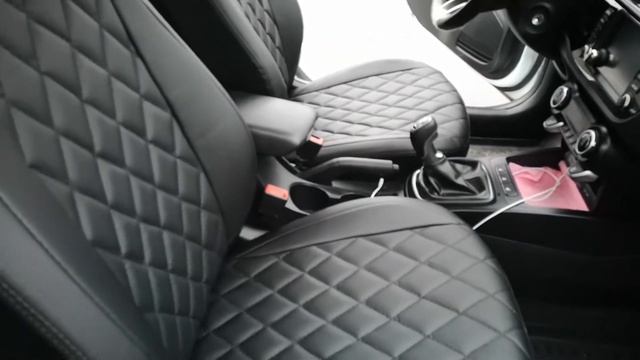 Авточехлы из экокожи на Киа Рио Х-Лайн ромб чер смотреть онлайн