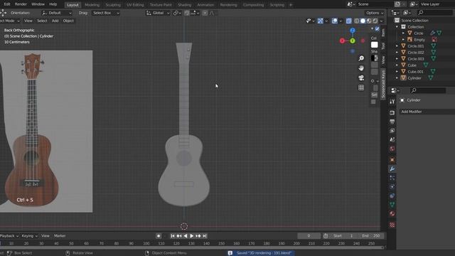 Tutorial Basic Blender 3D | How to create 3d guitar acoustic смотреть онлайн