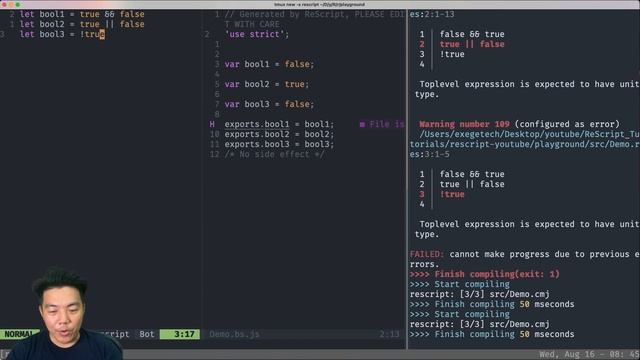 Primitive Types - ReScript Tutorial смотреть онлайн