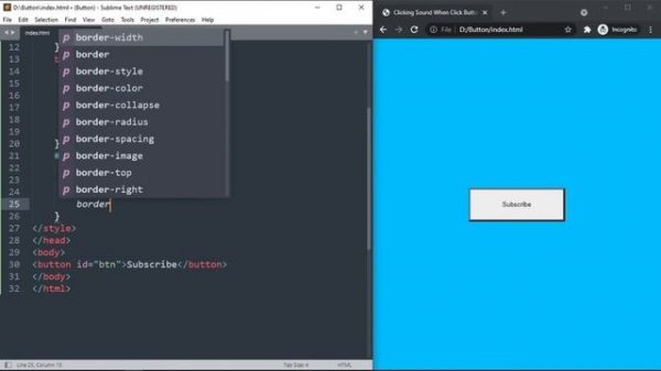 Button Click Sound Effect | In HTML CSS and JavaScript | HTML Tutorial For Beginners