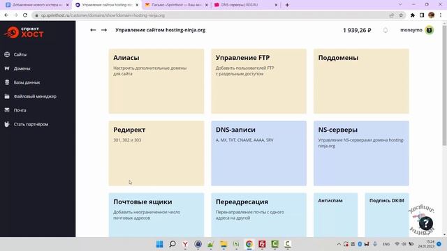 Хостинг Sprinthost.ru. Как привязать домен к своему хостингу. 2023 год смотреть онлайн
